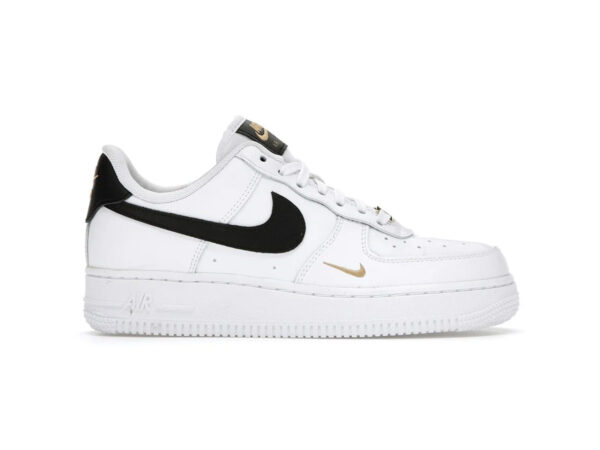 Nike Air Force 1 Low '07 Essential White Black Gold Like Auth