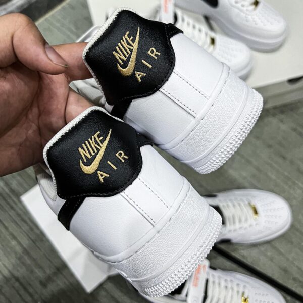 Nike Air Force 1 Low '07 Essential White Black Gold Like Auth